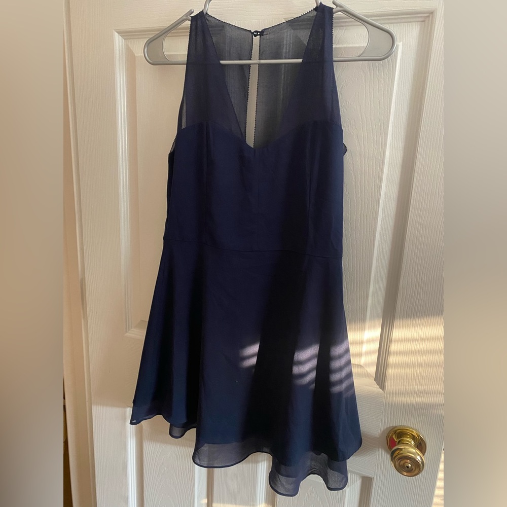 Navy Blue Sheer Dress